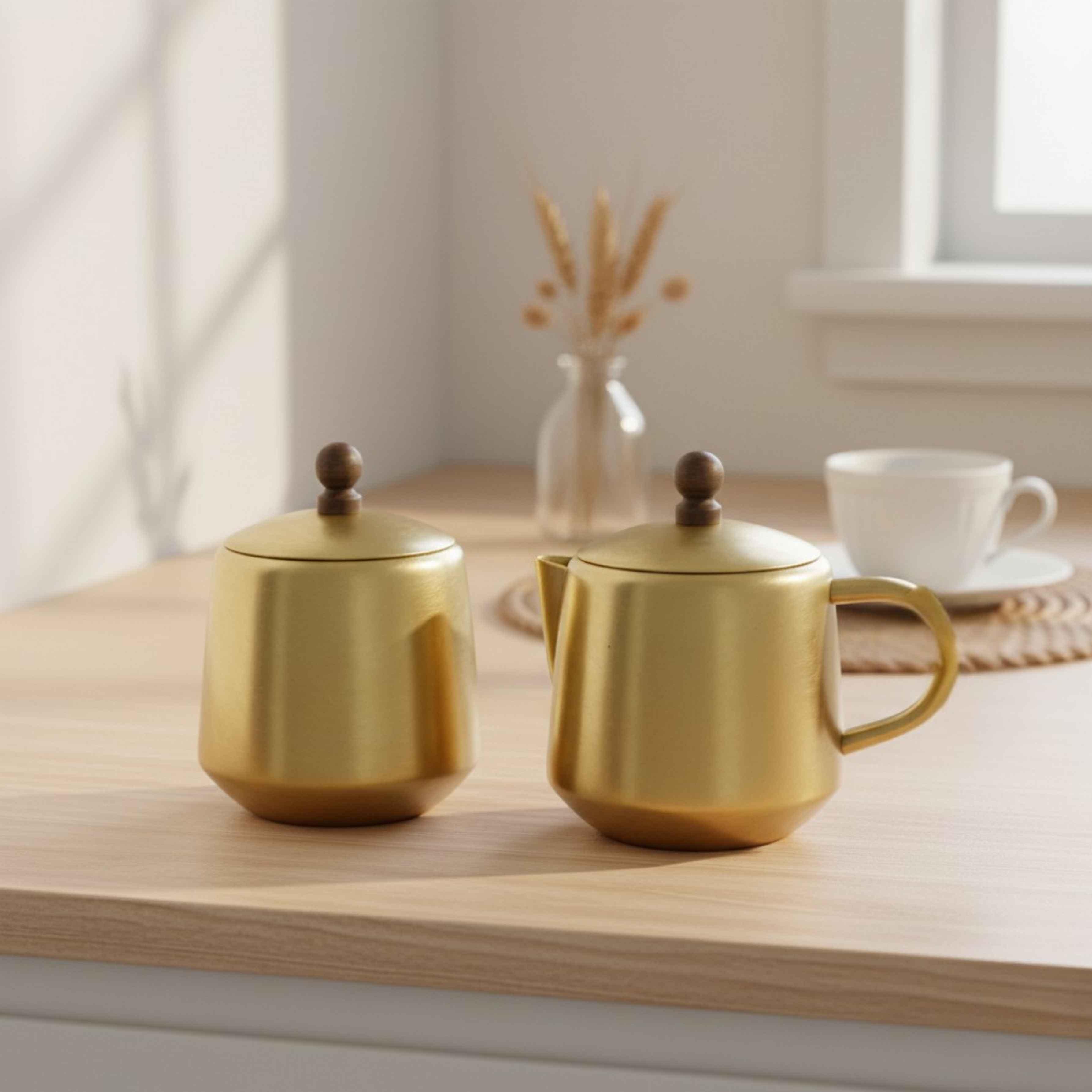 PITAL (BRASS) MILK AND SUGAR POT
