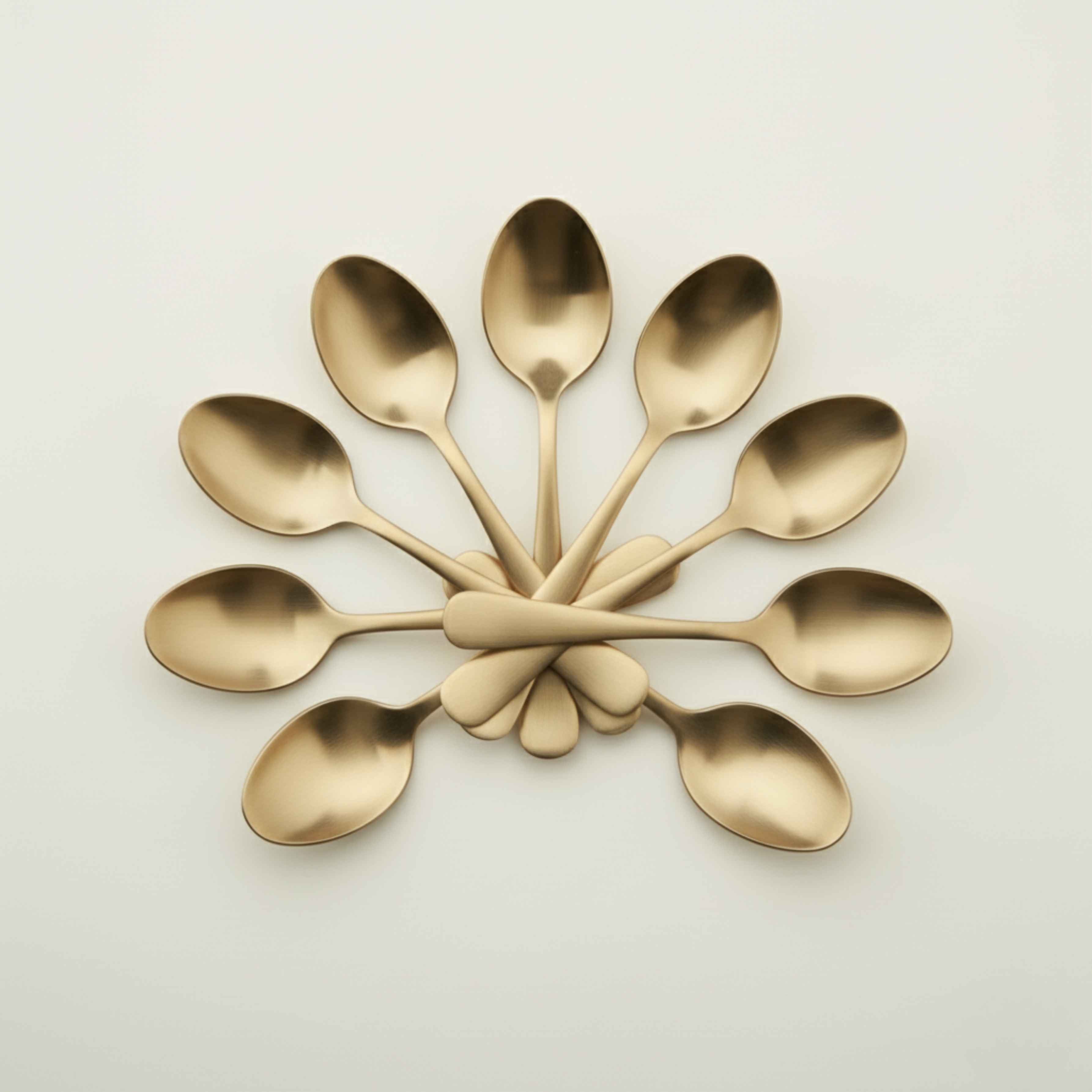 CUCHÈRE À DESSERT EN BRONZE D'ÉTAIN PUR (KANSA) (Lot de 12)