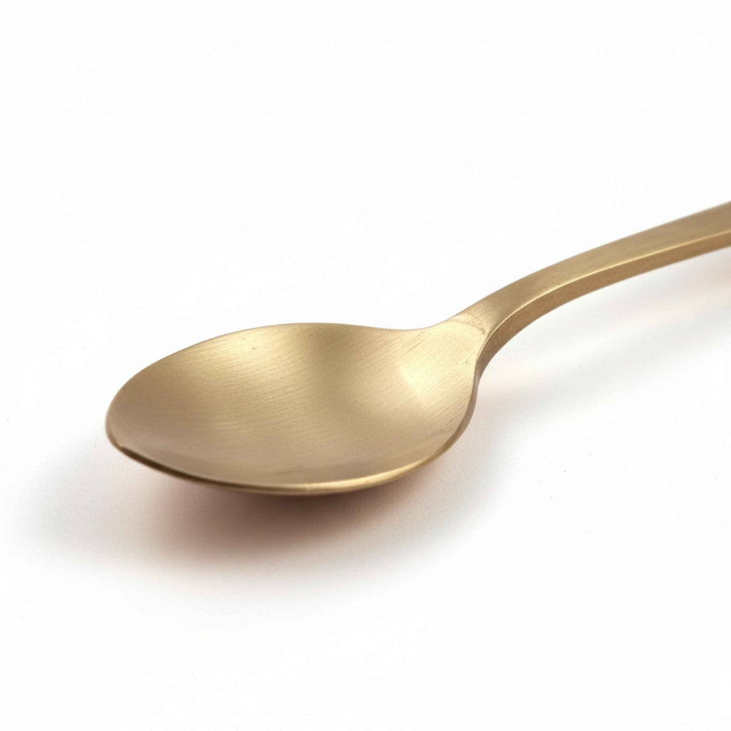CUCHÈRE À DESSERT EN BRONZE D'ÉTAIN PUR (KANSA) (Lot de 12)