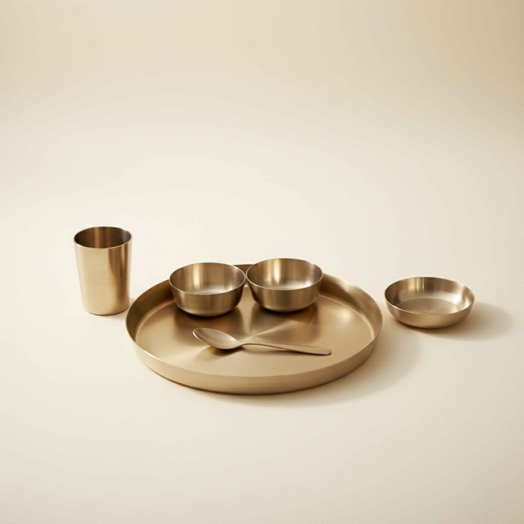 PURE TIN BRONZE (KANSA) DINNER PLATE SET 11''