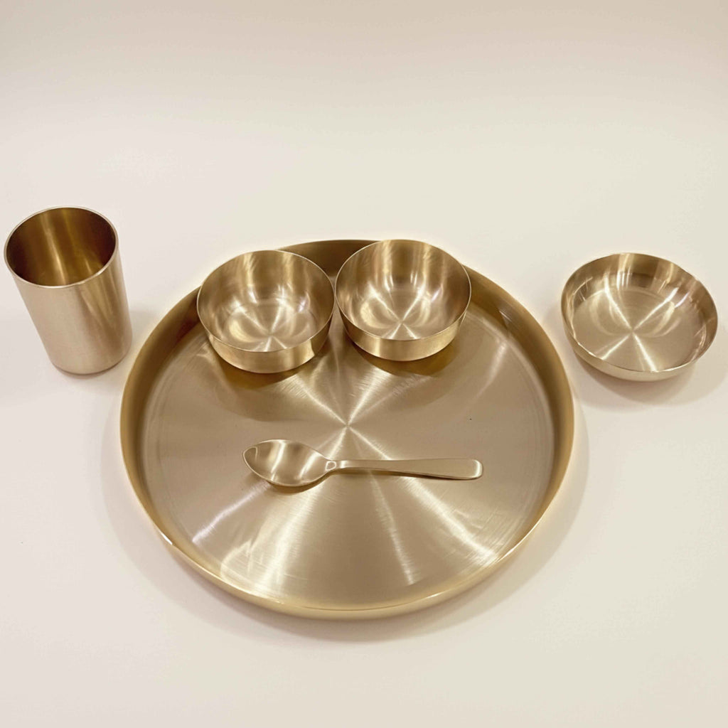 PURE TIN BRONZE (KANSA) DINNER PLATE SET 11''