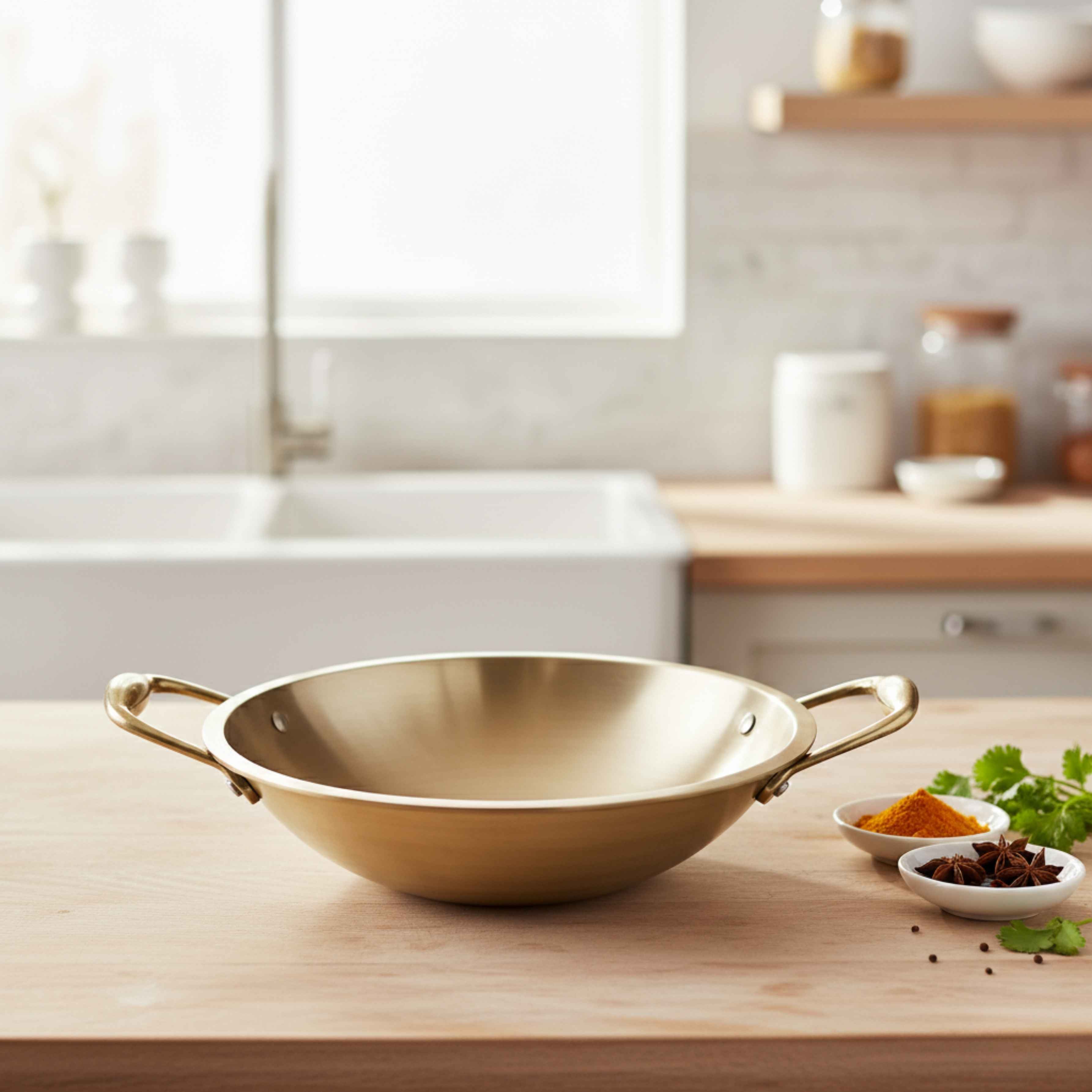 KADAI 8'' EN BRONZE PUR (KANSA)