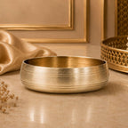 Handcrafted Kansa Rajsi Dessert Plate — Pure Tin Bronze, Traditional Halva Plate